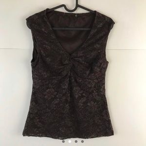 Rampage Brown Lace Fairycore Blouse